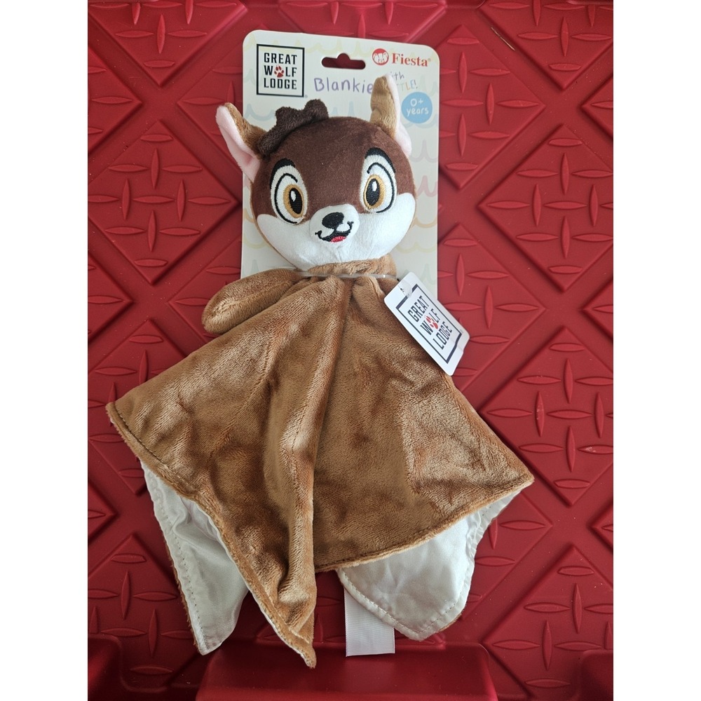 Great Wolf Lodge Wiley Wolf Brown Plush Satin Back Lovey Security Blanket